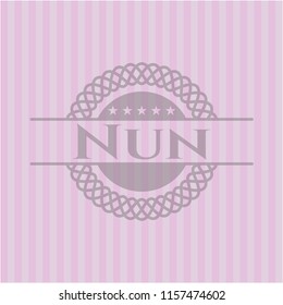 Nun badge with pink background