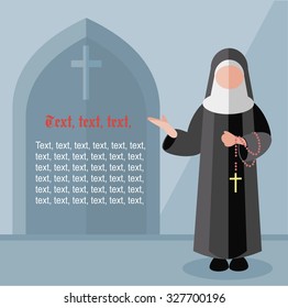 nun with banner