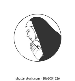 The nun. Can be used as a sketch of a tattoo.
