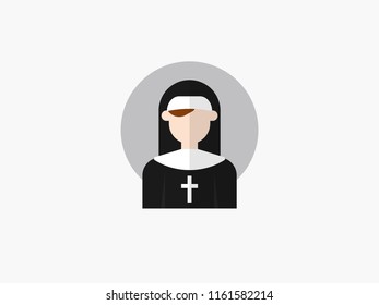 nun cartoon avatar flat design icon