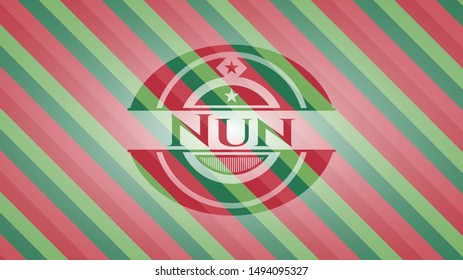 Nun christmas style badge. Vector Illustration. Detailed.