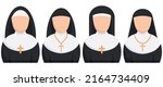 Nun flat icon. Sister of mercy sign. Vector illustration. Eps 10.