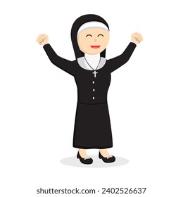 nun with fun activity design character on white background