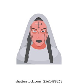 Nun, Halloween Vector Illustration, Isolated