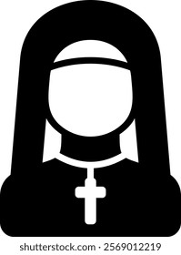 Nun Icon Glyph Vector Illustration