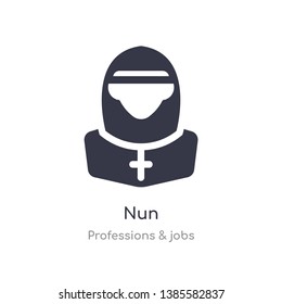 nun icon. isolated nun icon vector illustration from professions & jobs collection. editable sing symbol can be use for web site and mobile app