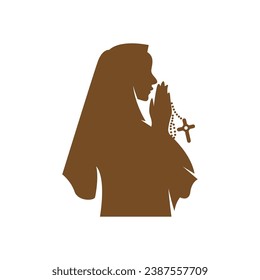 Nun icon logo design concept illustration