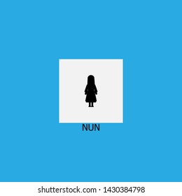 nun icon sign signifier vector