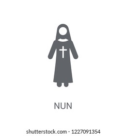 Nun icon. Trendy Nun logo concept on white background from Professions collection. Suitable for use on web apps, mobile apps and print media.