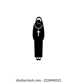 icono de la monja, símbolo de signo del vector de la monja