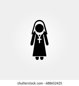 nun icon. vector sign symbol on white background