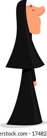 Nun , ilustración, vector sobre fondo blanco