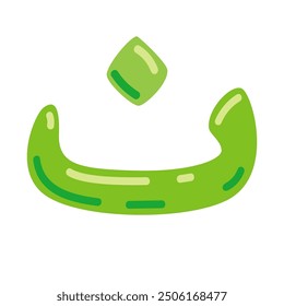 Nun letter vector illustration, hijaiyah letter of arabic alphabet, letter nun clip art in cute colorful cartoon style, isolated on white background