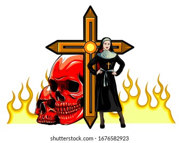 Nun nurse female possessed by the demon