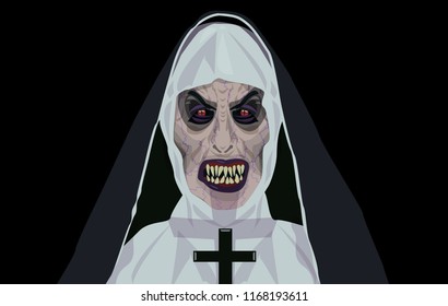 Nun nurse Halloween costume possessed by the demon 