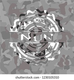 Nun on grey camo texture