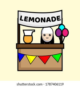 Eine Nun verkaufende Lemonade-Vektorgrafik