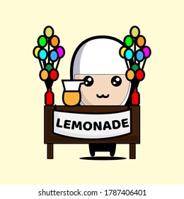 A Nun Selling Lemonade Vector Character Illustration