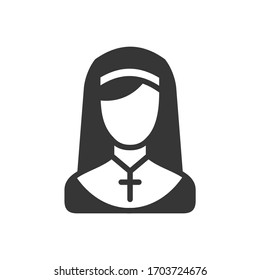 Nun Simple Icon on White Background. Vector