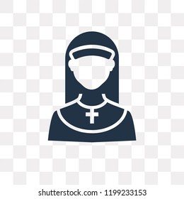 Nun vector icon isolated on transparent background, Nun transparency concept can be used web and mobile