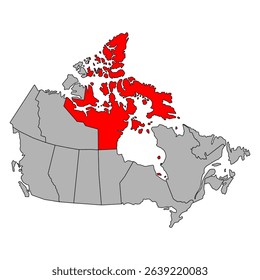 Nunavut of Canada map shape, travel web flat concept icon vector illustration .