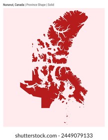 Nunavut, Canada. Simple vector map. Province shape. Solid style. Border of Nunavut. Vector illustration.