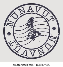 Nunavut Canada Stamp Postal. A Map Silhouette Seal. Passport Round Design. Vector Icon Design Retro Travel.