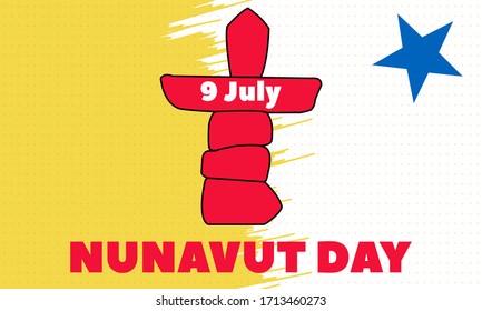 Nunavut Day is a public holiday in the Canadian territory of Nunavut. July 9 th. Poster, card, banner, background design. Vector illustration eps 10.