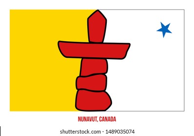 Nunavut Flag Vector Illustration on White Background. Territory Flag of Canada. Correct Size, Proportion and Colors.