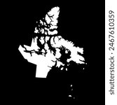 Nunavut territory map, province of Canada. Vector illustration.