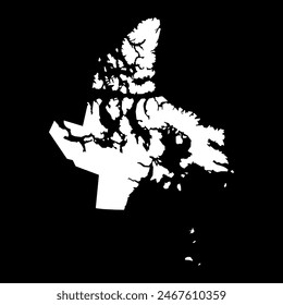 Nunavut territory map, province of Canada. Vector illustration.