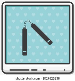 Nunchaku flat vector icon.