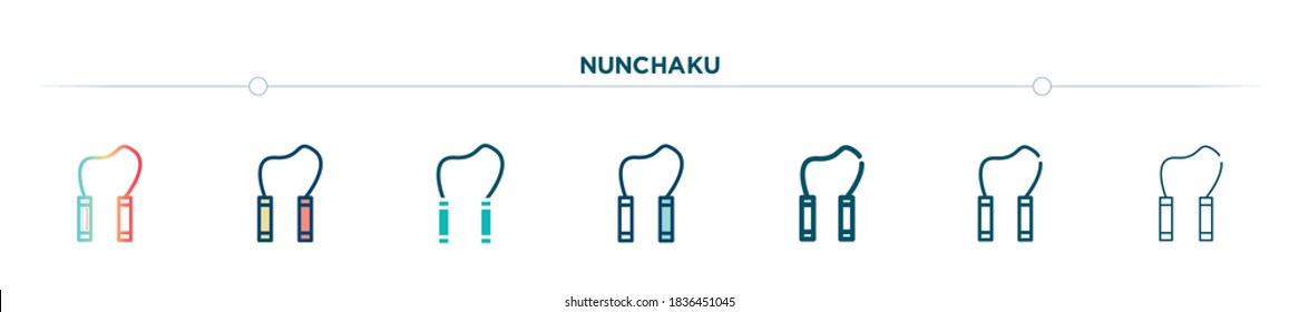 nunchaku icon designed in gradient, filled, two color, thin line and outline style. vector illustration of nunchaku vector icons. can be used for mobile, ui, web
