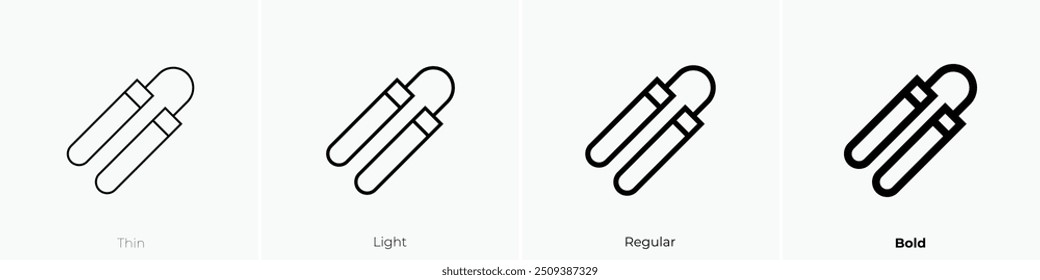 nunchaku icon. Thin, Light Regular And Bold style design isolated on white background