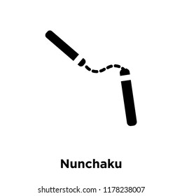 Nunchaku icon vector isolated on white background, logo concept of Nunchaku sign on transparent background, filled black symbol