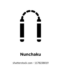Nunchaku icon vector isolated on white background, logo concept of Nunchaku sign on transparent background, filled black symbol