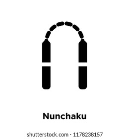 Nunchaku icon vector isolated on white background, logo concept of Nunchaku sign on transparent background, filled black symbol