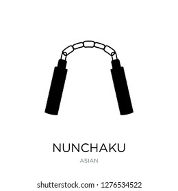 nunchaku icon vector on white background, nunchaku trendy filled icons from Asian collection, nunchaku vector illustration