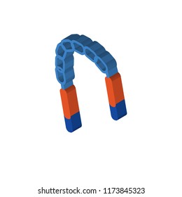Nunchaku isometric left top view 3D icon