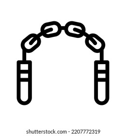 nunchaku line icon illustration vector graphic