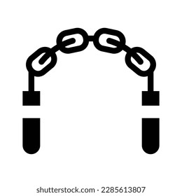 nunchaku solid icon illustration vector graphic