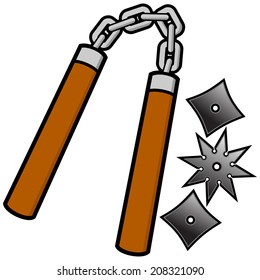 Nunchaku and Throwing Stars