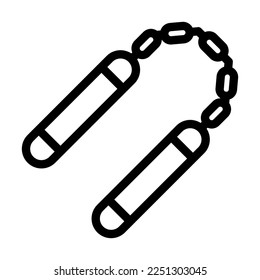 Nunchaku Vector Line Icon Design