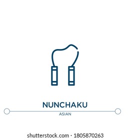 nunchaku vector line icon. Simple element illustration. nunchaku outline icon from asian concept. Can be used for web and mobile
