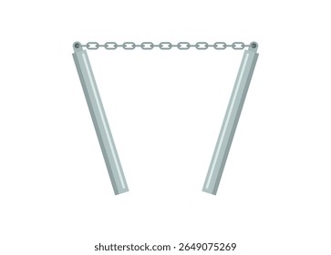 Nunchaku weapon. Simple flat illustration.