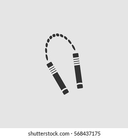 Nunchuck icon flat. Black pictogram on grey background. Vector illustration symbol