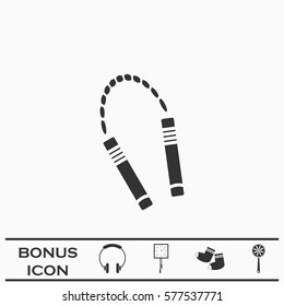 Nunchuck icon flat. Black pictogram on white background. Vector illustration symbol and bonus button