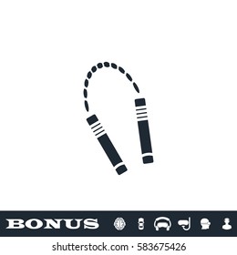 Nunchuck icon flat. Black pictogram on white background. Vector illustration symbol and bonus button