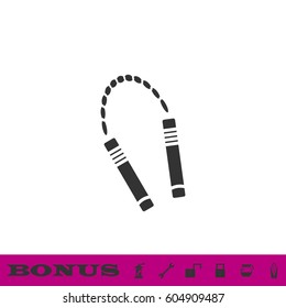 Nunchuck icon flat. Black pictogram on white background. Vector illustration symbol and bonus button