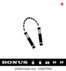 Nunchuck icon flat. Black pictogram on white background. Vector illustration symbol and bonus button open and closed lock, folder, star